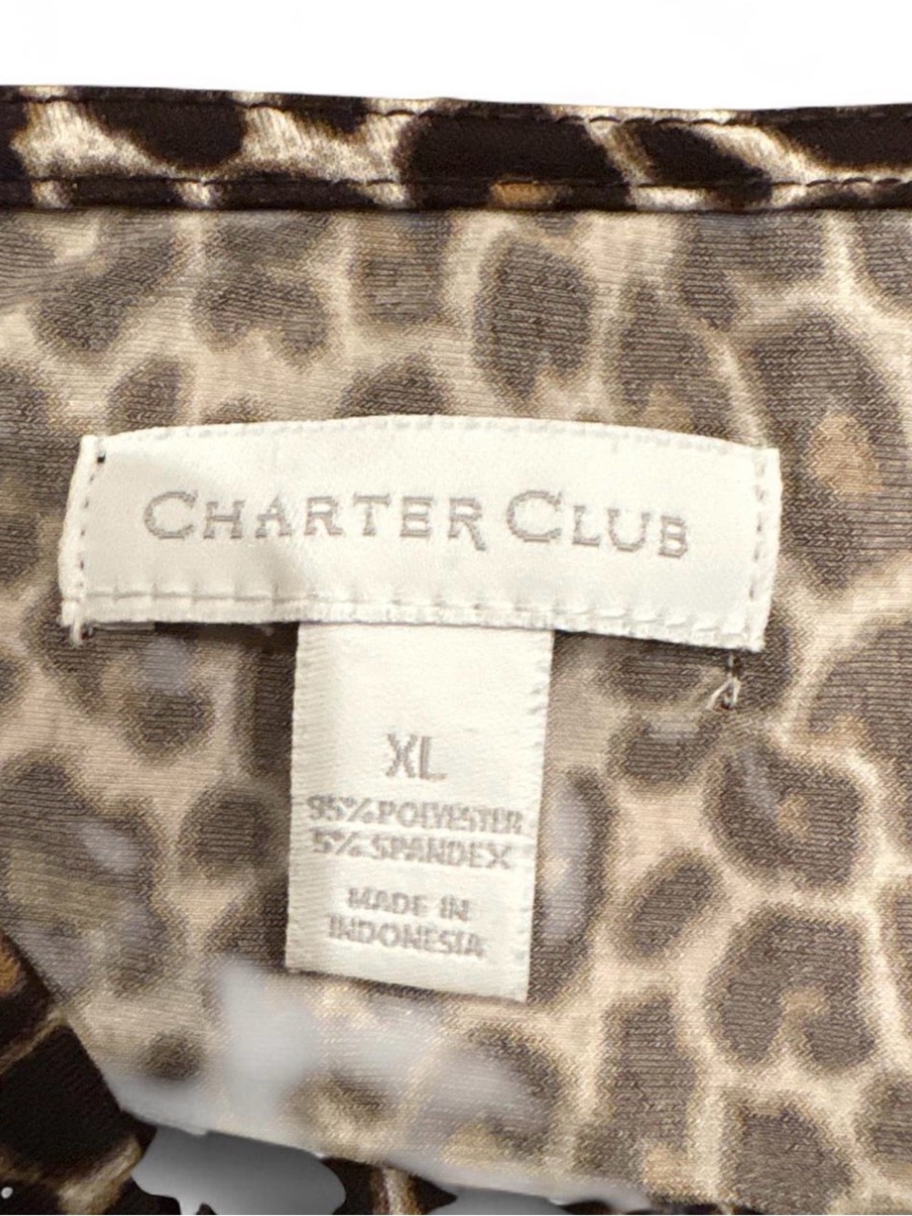 Charter Club Leopard Print Blouse in Brown and Cream - Picture 2 of 3